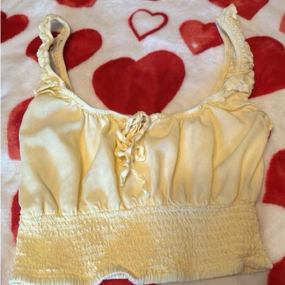 Women's Yellow Ruched Top